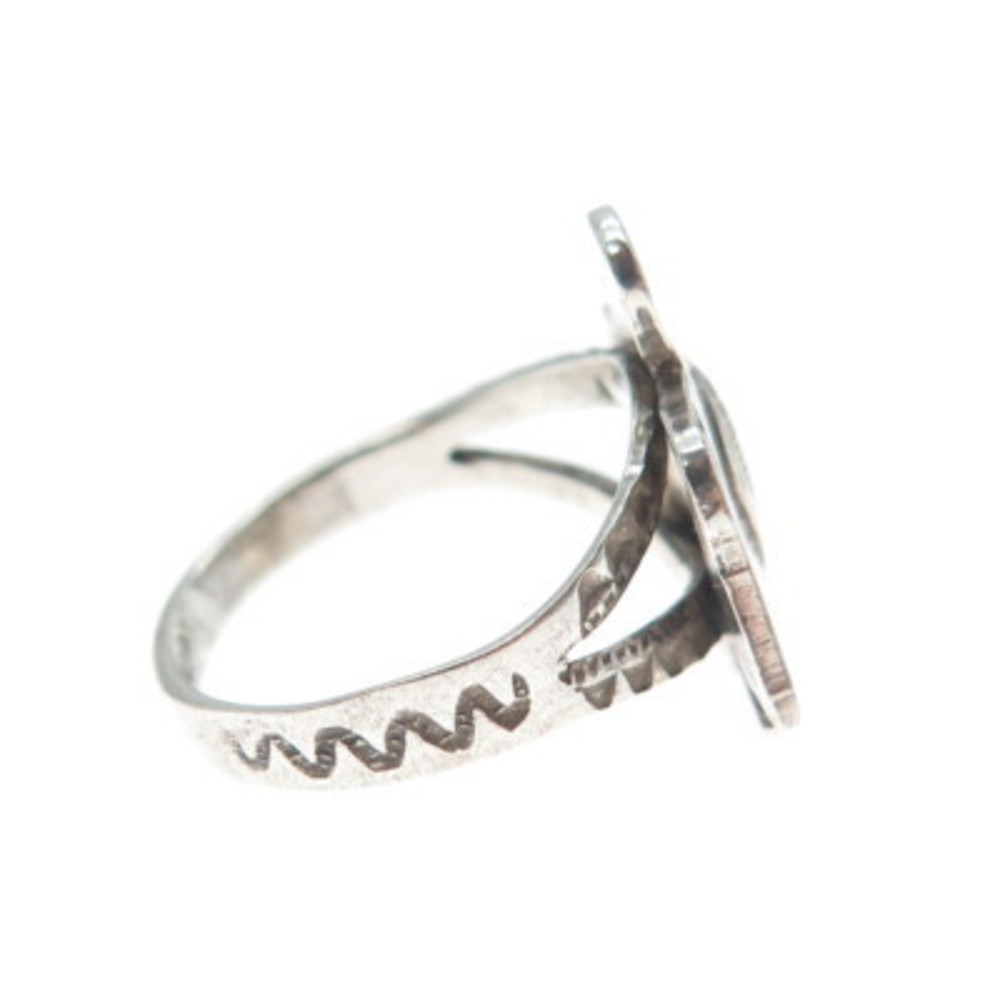 Old Pawn 925 Sterling Silver Vintage Southwestern Thunderbird Tribal Ring Size 5 - Picture 5 of 8
